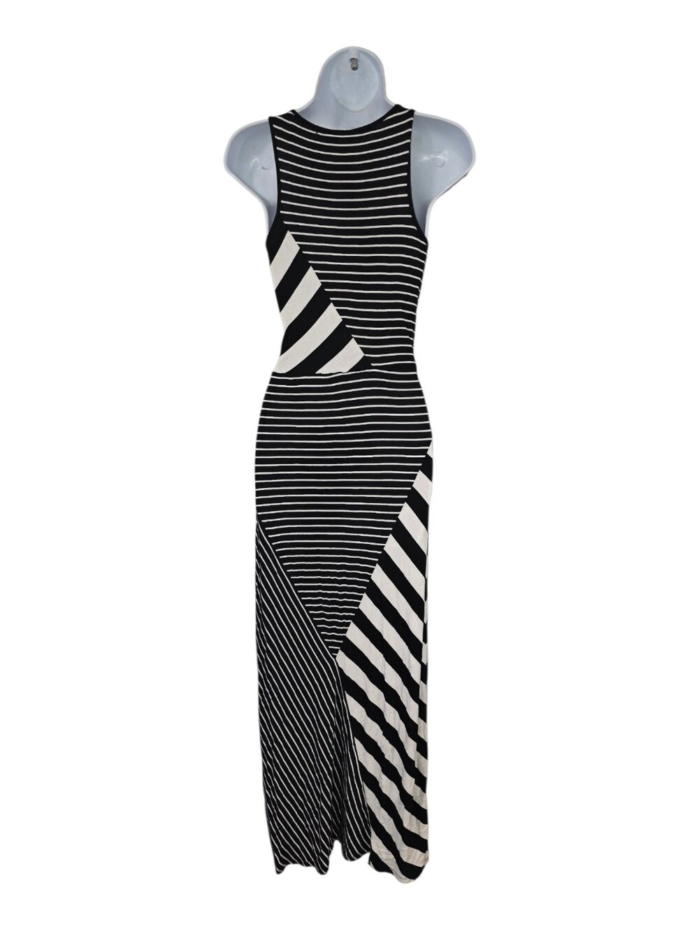 Kensie Black and White Striped Sleeveless Maxi Dress XS/S - Picture 2 of 2